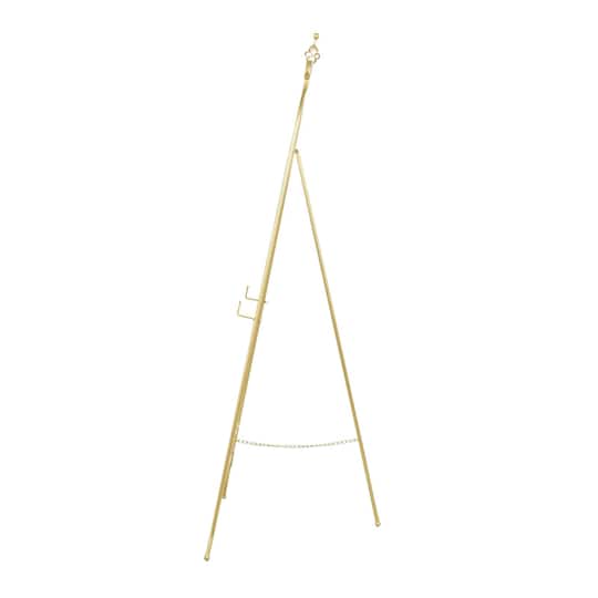 63" Gold Metal Scroll 3-Tier Display Easel